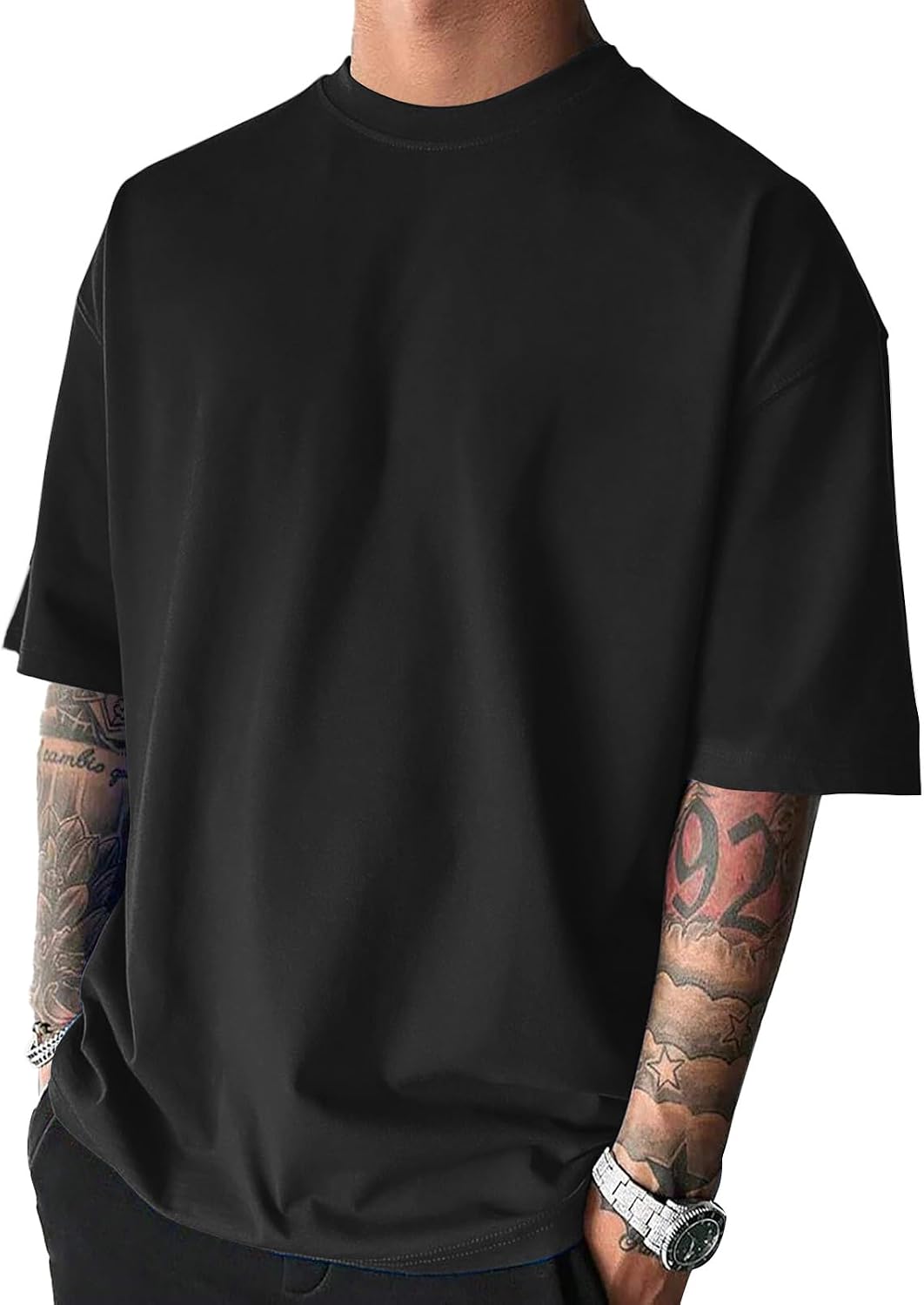 613HZ3Ox5tL._AC_SL1500_.jpg Men's Fashion Oversized Tshirts Workout Short Sve T-Shirt Dry Fit Lightweight Crewneck Tee Tops - Image 1