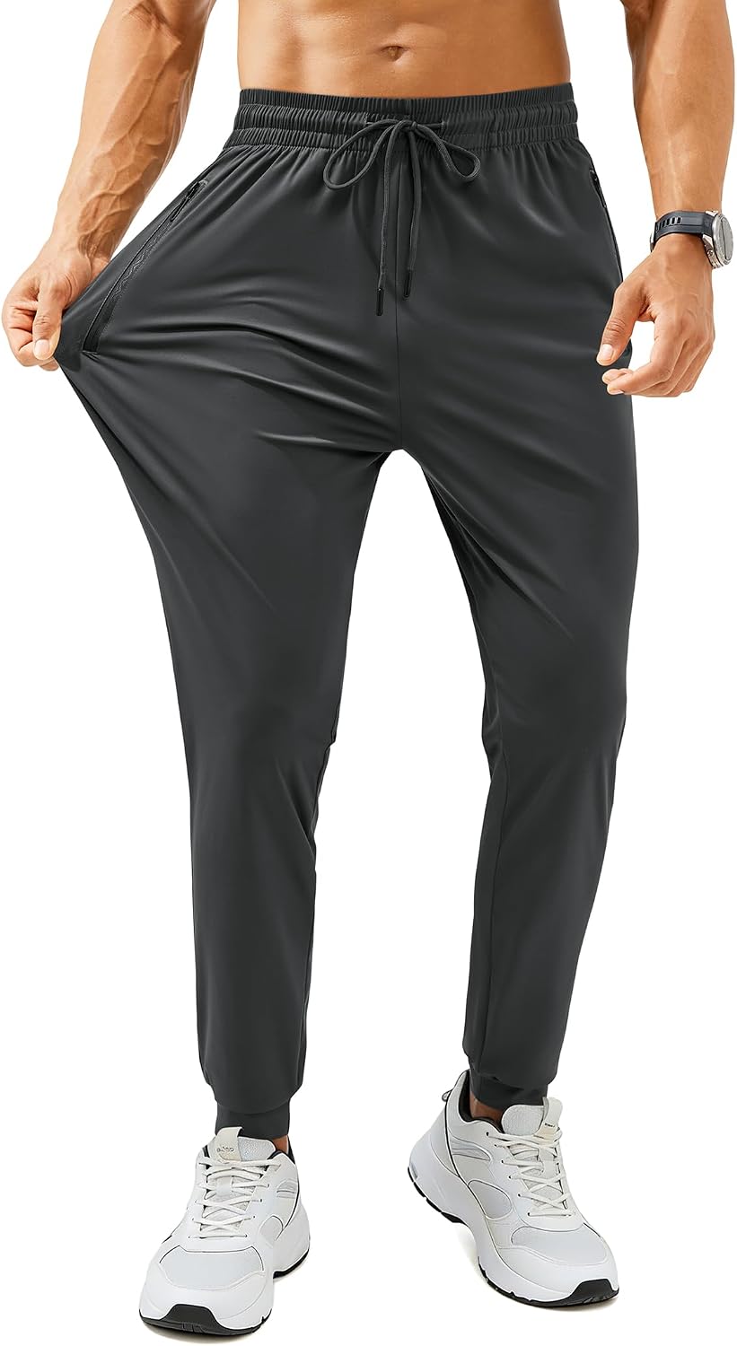 61AksN6XMeL._AC_SL1500_.jpg Mens Sweatpants with Zipper Pockets Lightweight Athletic Joggers for Workout Running Gym Track Casual Wear - Image 1