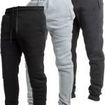 3 Pack Fleece Active Tech Joggers for Men, Mens Sweatpants with Zipper Pockets