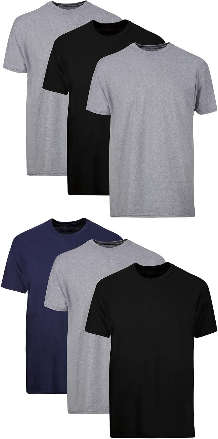 61jiqYxv8L._AC_SL1500_.jpg Men's Tagless ComfortSoft Crewneck T-Shirts, 6 Pack - Image 1
