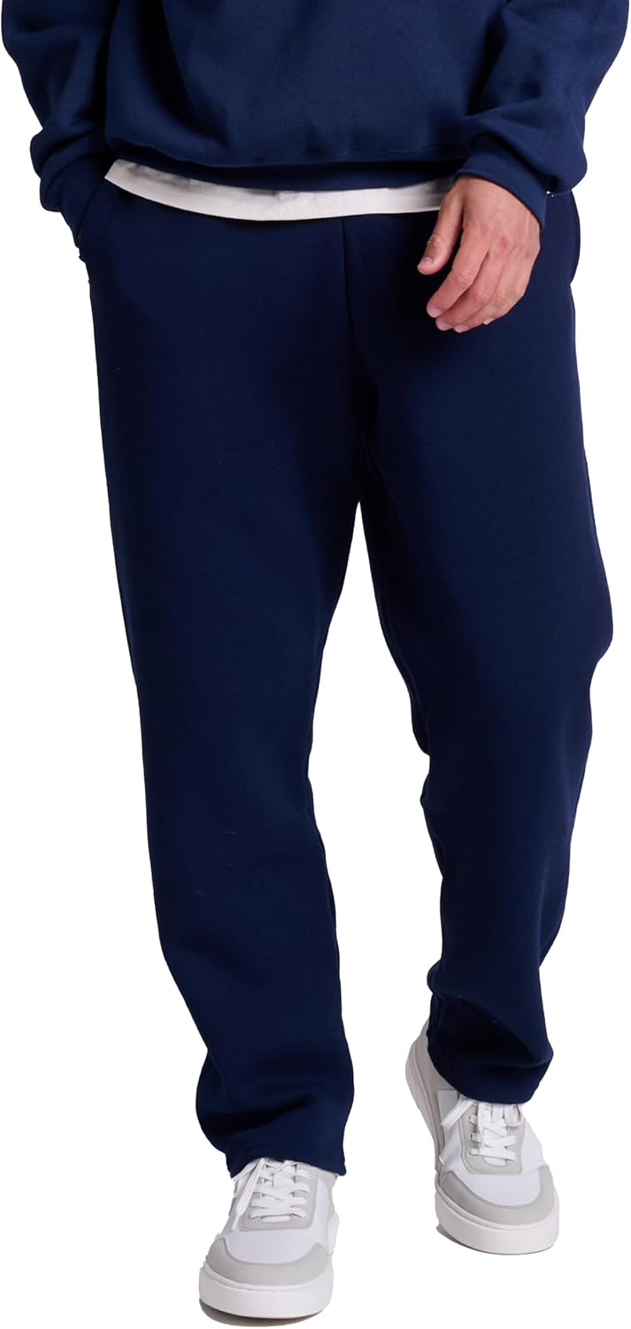 61qdQH9NYuL._AC_SL1500_.jpg Men's Fleece Open Bottom Sweatpants with Pockets, Relaxed Fit, Moisture Wicking - Image 1