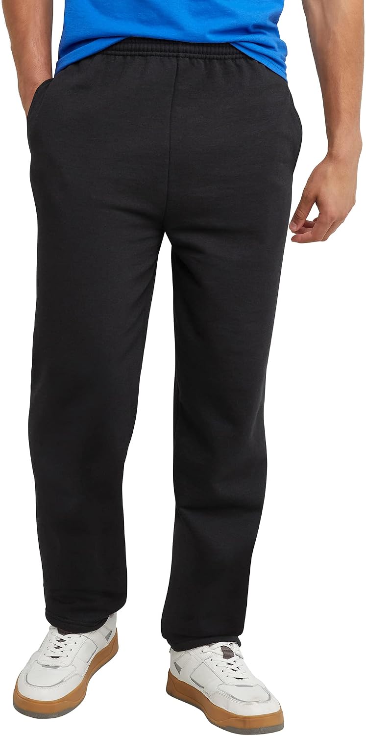 61trccDbwQL._AC_SL1500_.jpg Men's Sweatpants, Athletic Lounge Pants with Pockets, Open Hem Bottom, Fleece Pants - Image 1