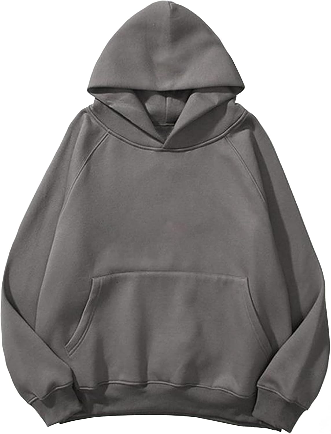 61v1ZYMJUHL._AC_SL1500_.jpg Women Solid Basic Fleece Letter Loose Hoodie Sweatshirt Long Sleeve Kangaroo Pocket Drop Shoulder Pullovers Top - Image 1
