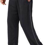 Men's Lightweight Sweatpants Loose Fit Open Bottom Mesh Athletic Pants with Zipper Pockets
