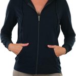 Women’s Cotton Lightweight Long Sleeve Hoodie Pullover or Full Zip Jacket w/Kangaroo Pocket