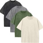 Mens Oversized T Shirts Acid Wash Loose Fit Vintage Washed Tee Shirt Short Sve Streetwear Casual T-Shirts